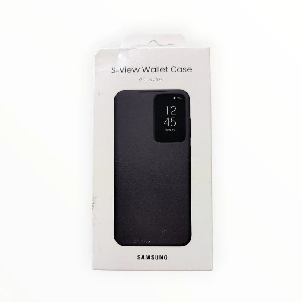 J3-N Samsung S-View Wallet Cover Case For Samsung Galaxy‎ S24 - Black